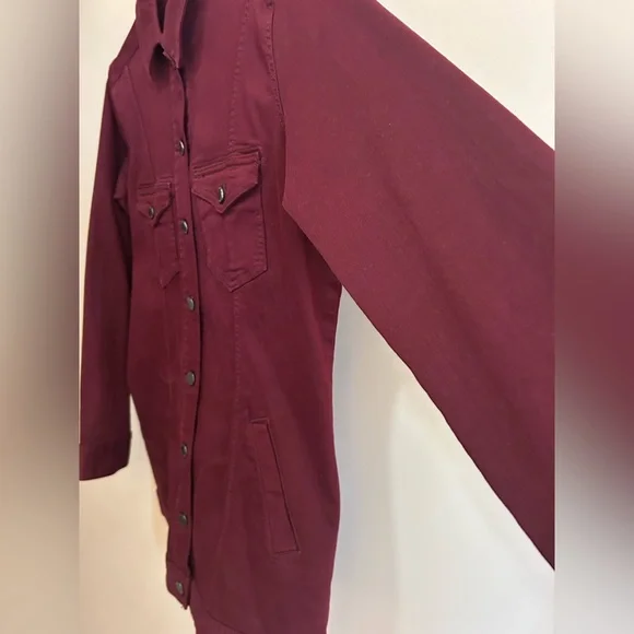 Liverpool Longline Jean Jacket - Ruby/Wine - Picture 13 of 13
